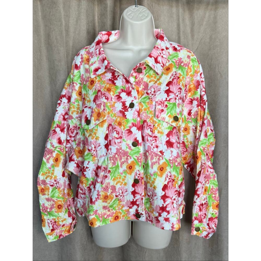 Emily Wonder Floral Corduroy Jacket L NWT